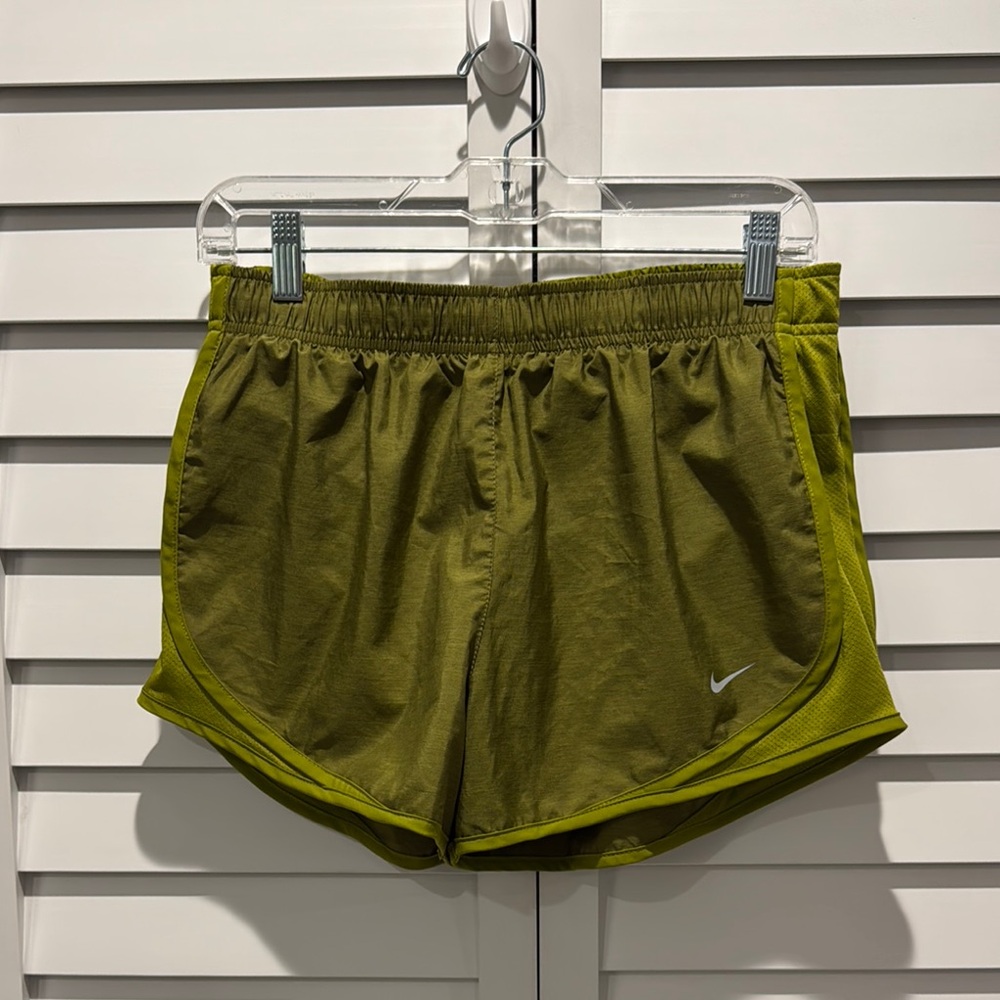 Nike NWOT Dri-Fit Olive Green Athletic Shorts with underwear attached - Picture 1 of 7